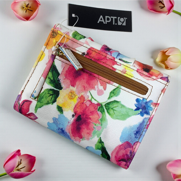 NEW Vintage Y2K Apt. Apt 9 Rhonda Ruched Floral Snap Wallet Organizer NWT - Picture 4 of 5